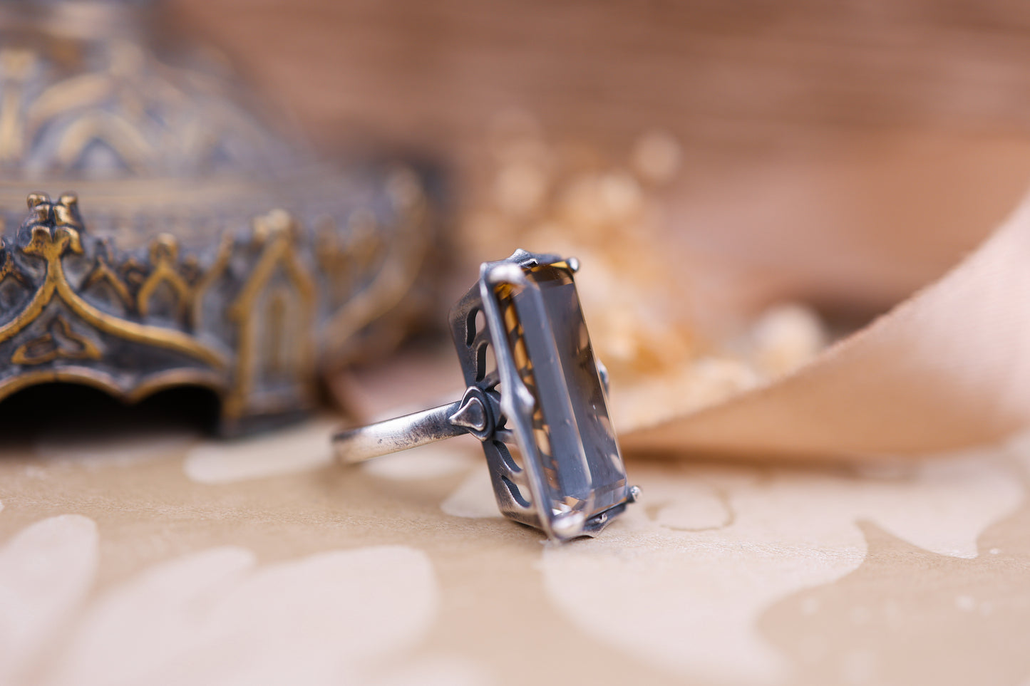 Betwixt The Worlds - Bi-Colour Citrine OOAK Ring