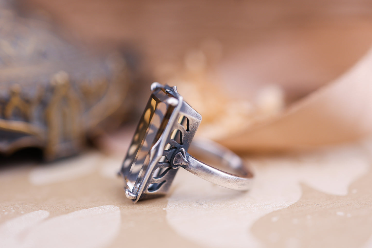 Betwixt The Worlds - Bi-Colour Citrine OOAK Ring