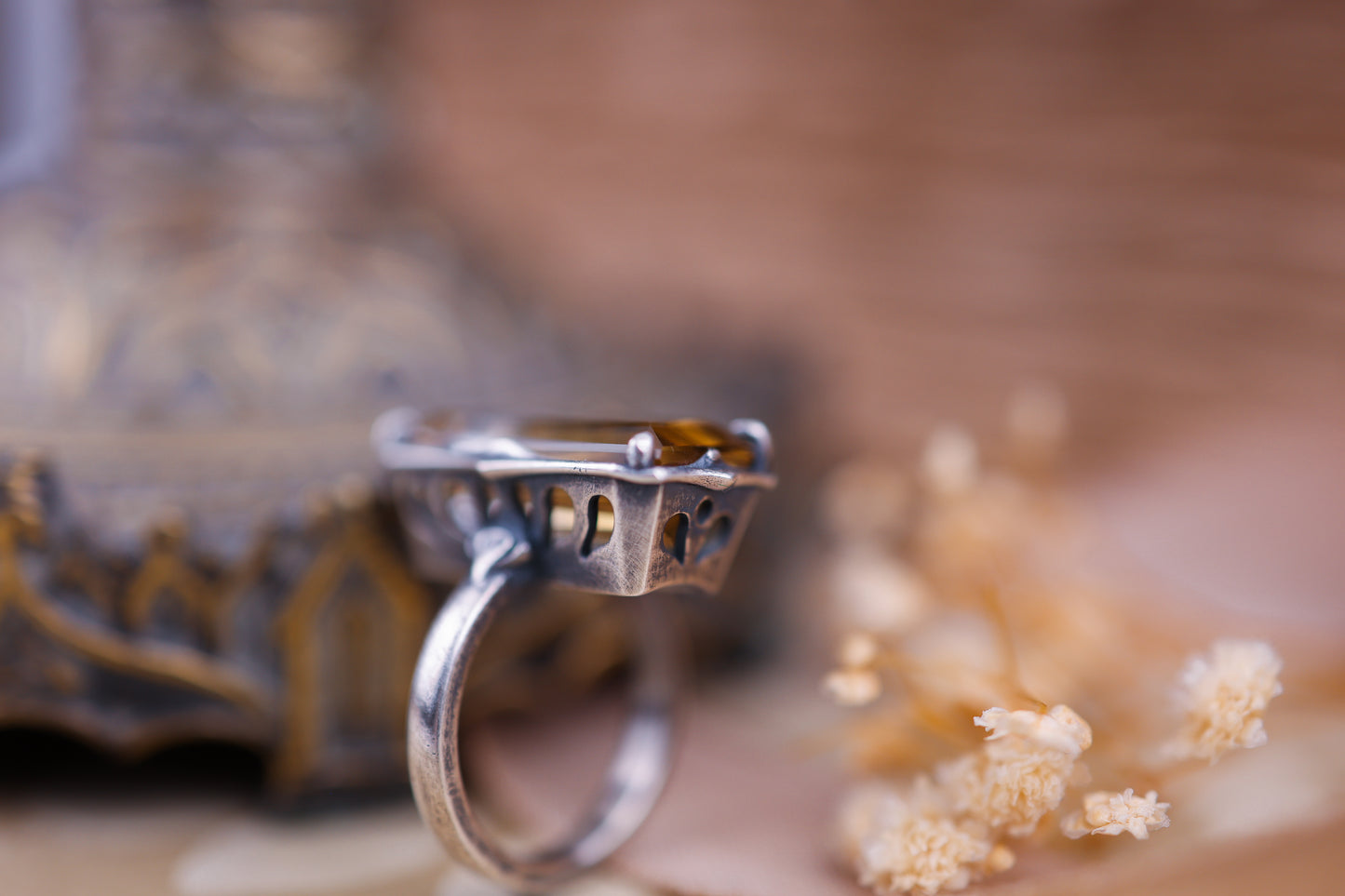 Betwixt The Worlds - Bi-Colour Citrine OOAK Ring