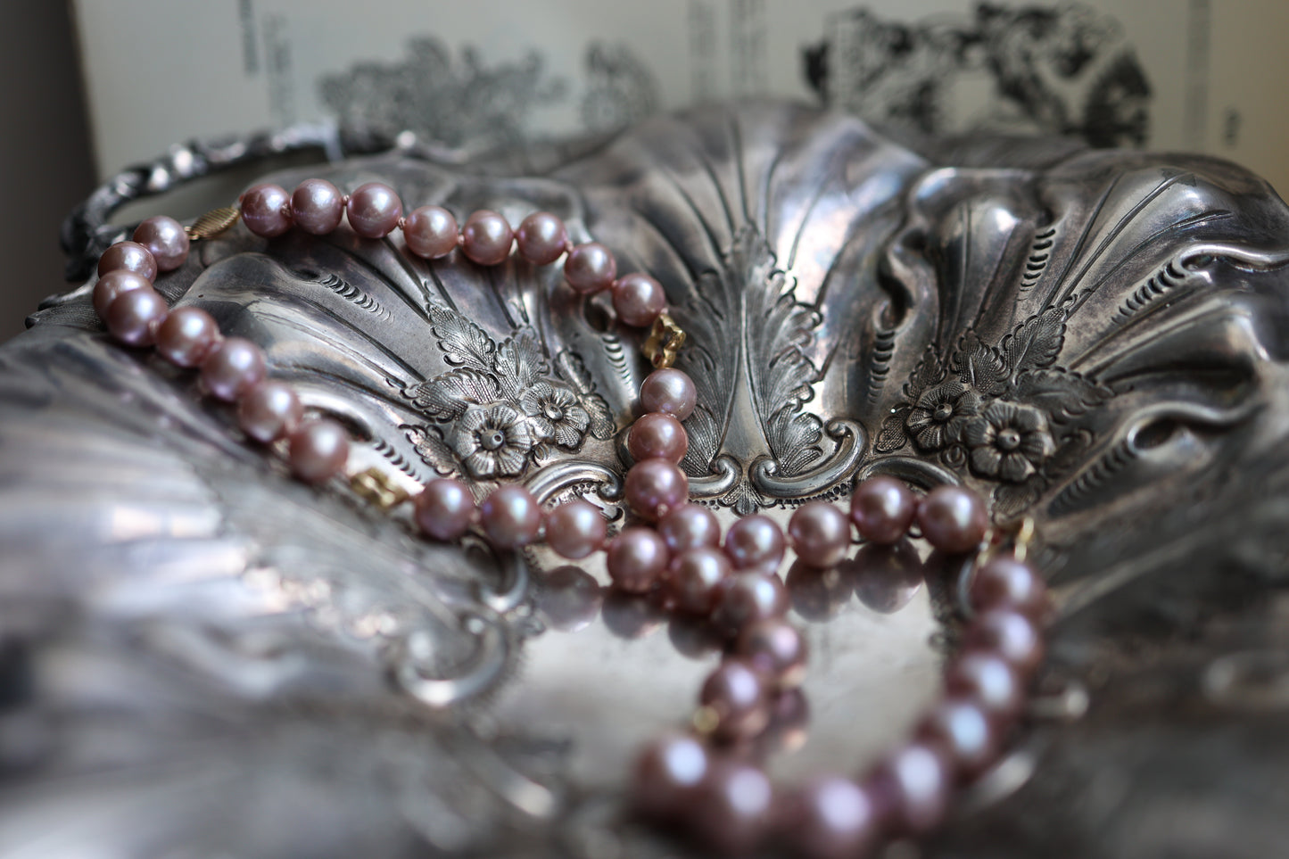 String of High Holy Pearls - Gold & Purple/Pink Pearls