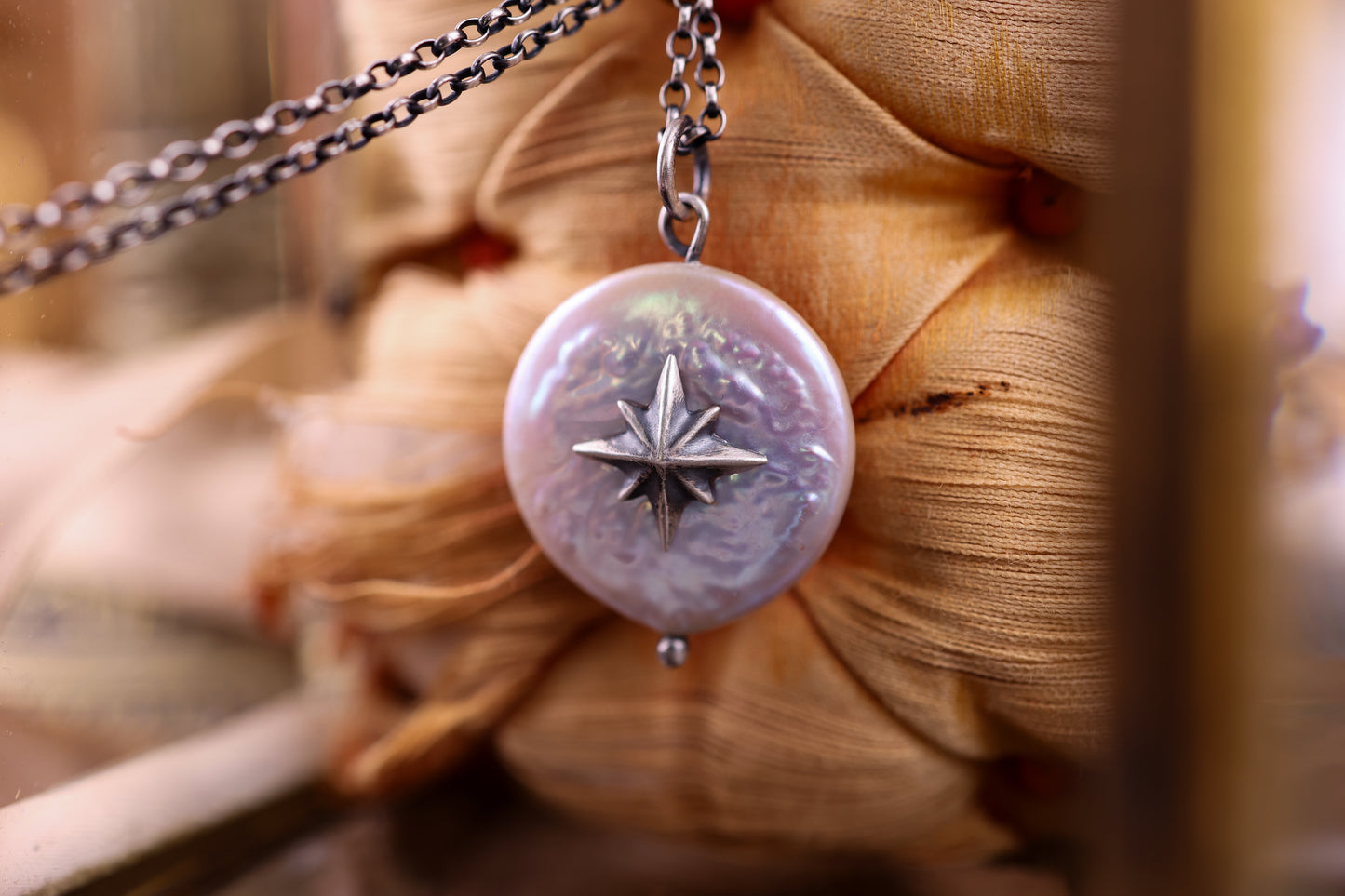 Clouded Star Pendant - Silver