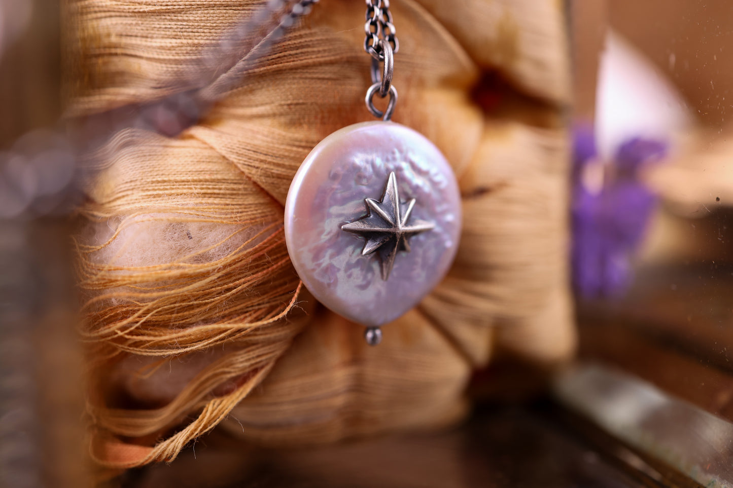 Clouded Star Pendant - Silver