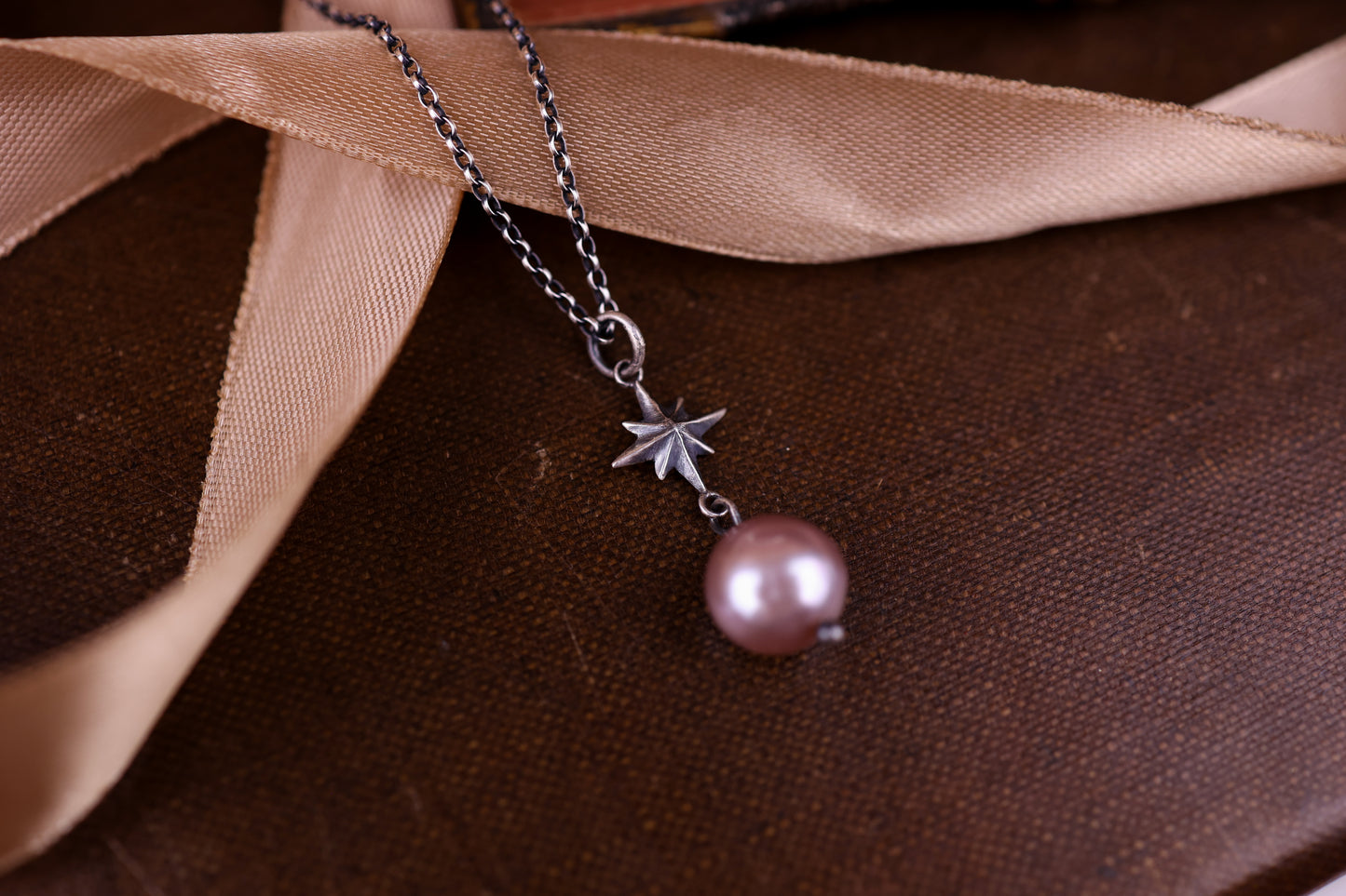 Celestial Star Pendant - Pearl - Silver