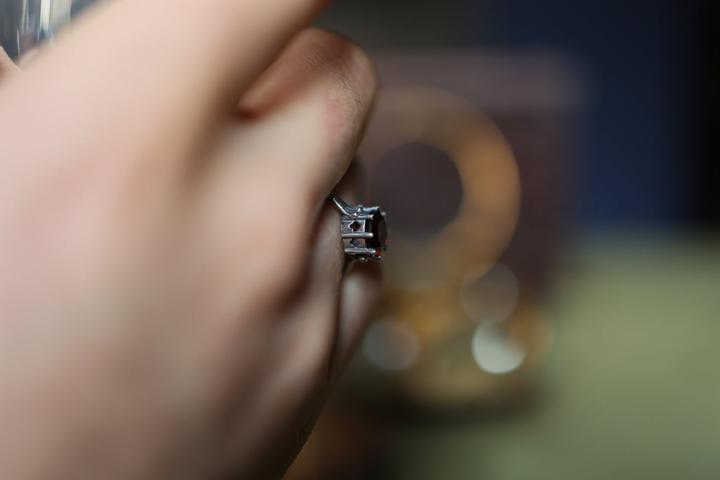 Plume Ring - Silver - Garnet