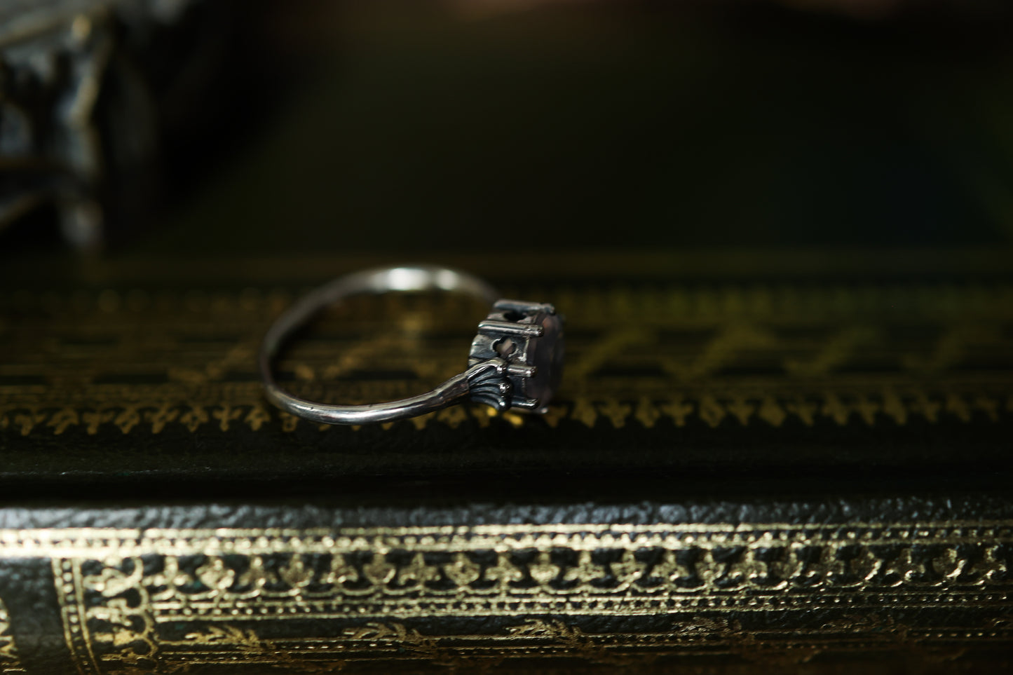 Plume Ring - Silver - Rose Quartz