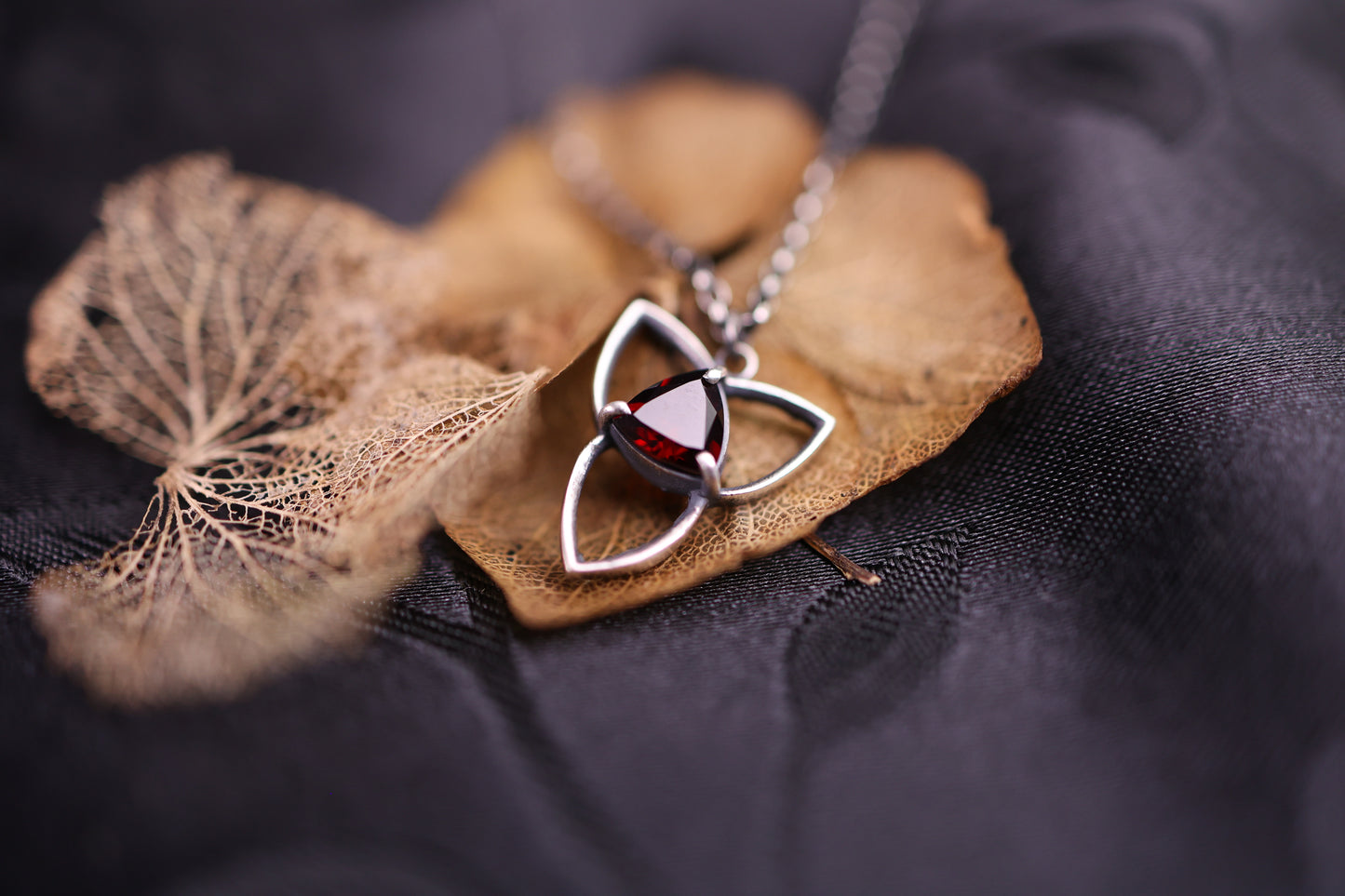 Tracery Necklace - Garnet