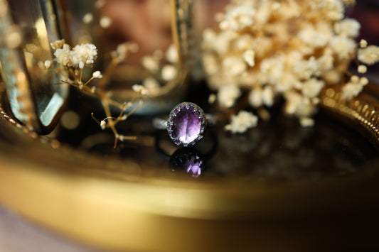 Serpentine Ring (Narrow) - Amethyst OOAK