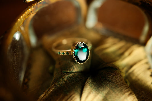 Envy Ring - Gold + Lab Emerald