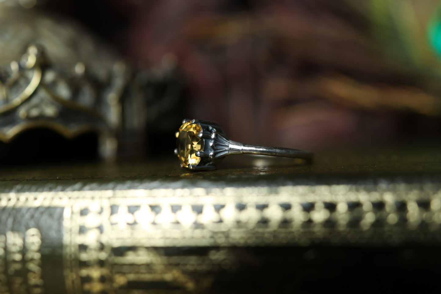 Plume Ring - Silver - Citrine