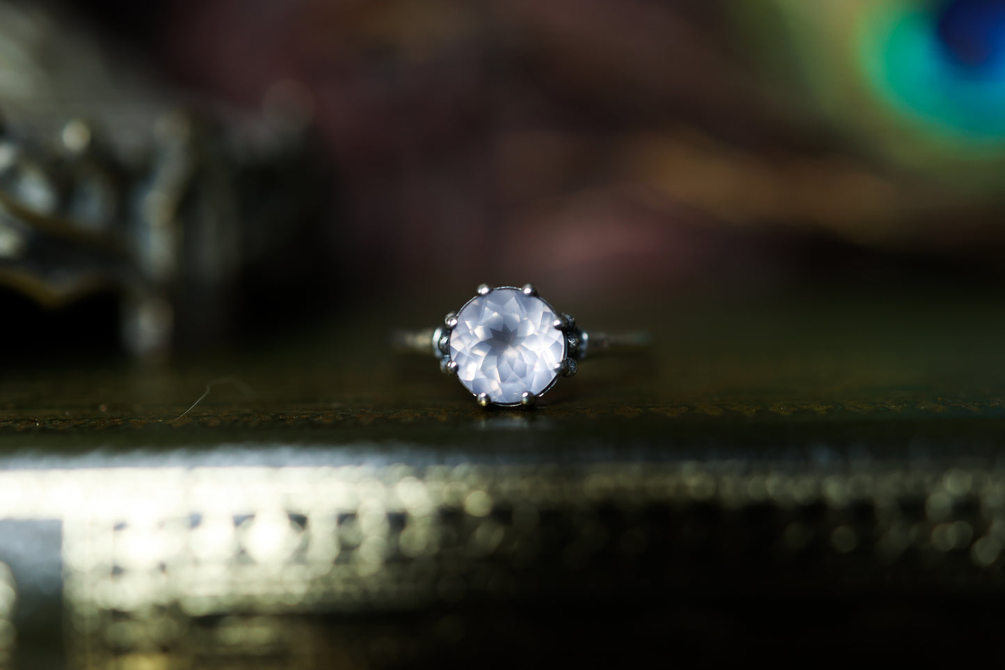 Plume Ring - Silver - Rose Quartz