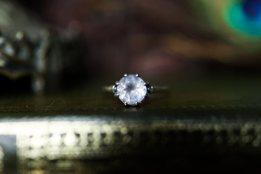 Plume Ring - Silver - Rose Quartz