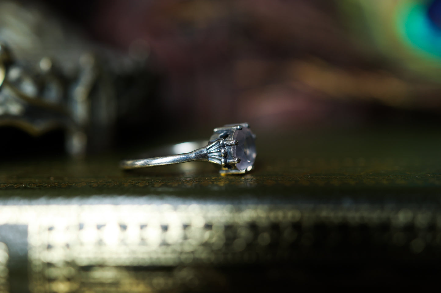 Plume Ring - Silver - Rose Quartz