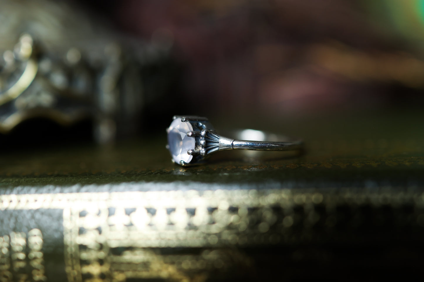 Plume Ring - Silver - Rose Quartz