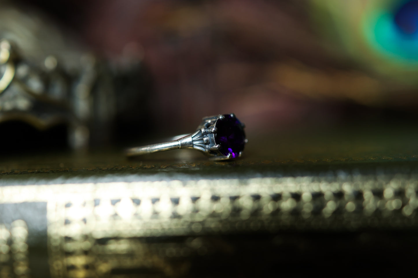 Plume Ring - Silver - Amethyst