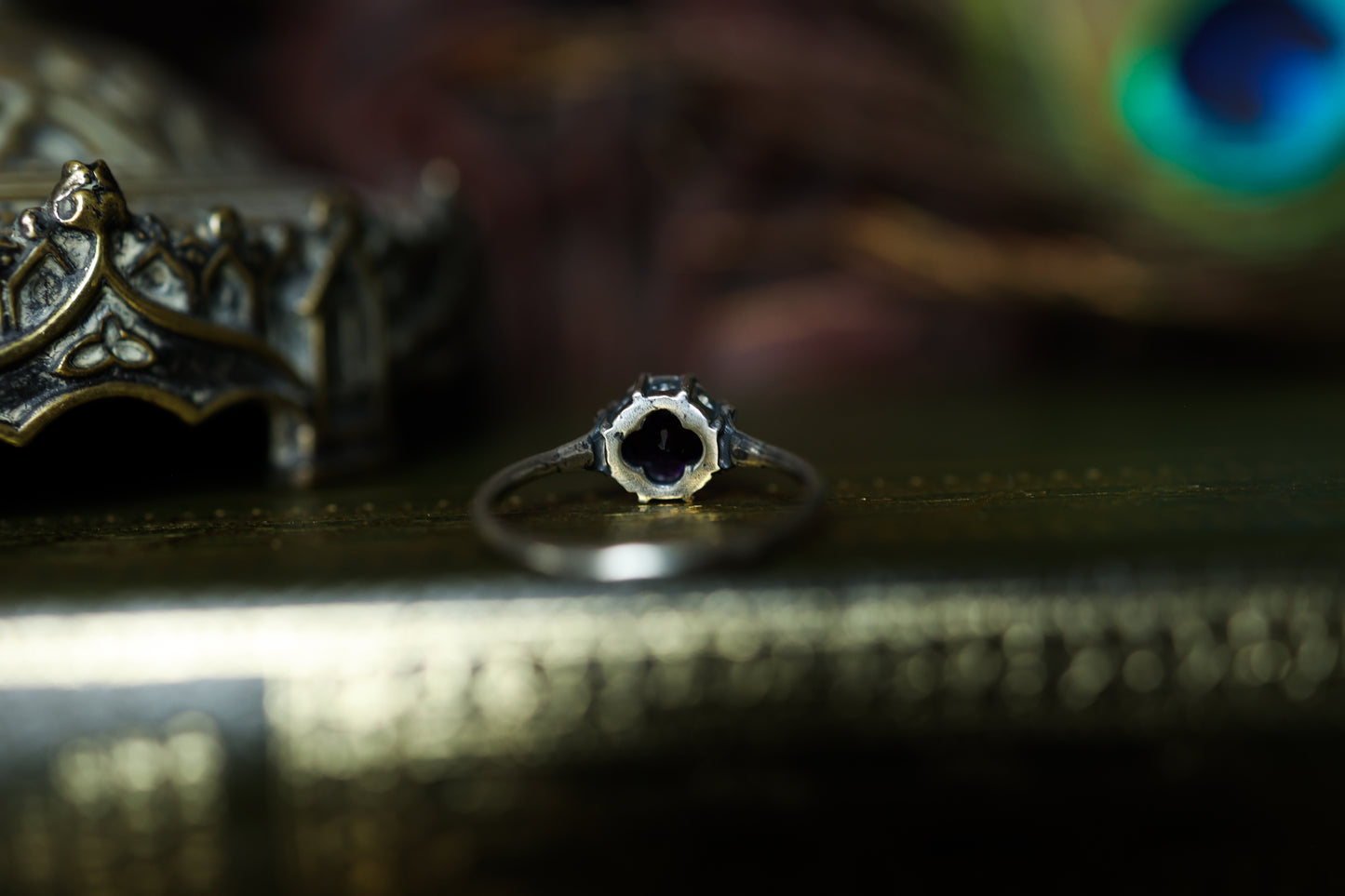 Plume Ring - Silver - Amethyst