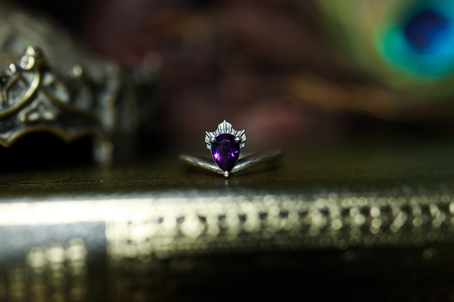 Radiant Rain Ring - Silver - Amethyst