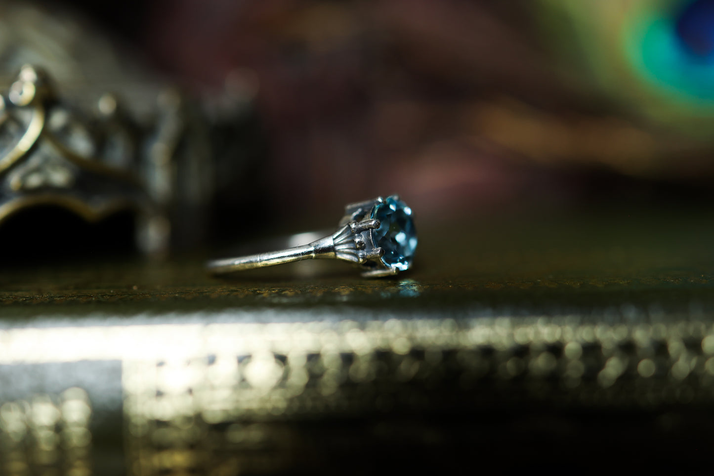 Plume Ring - Silver - Sky Blue Topaz