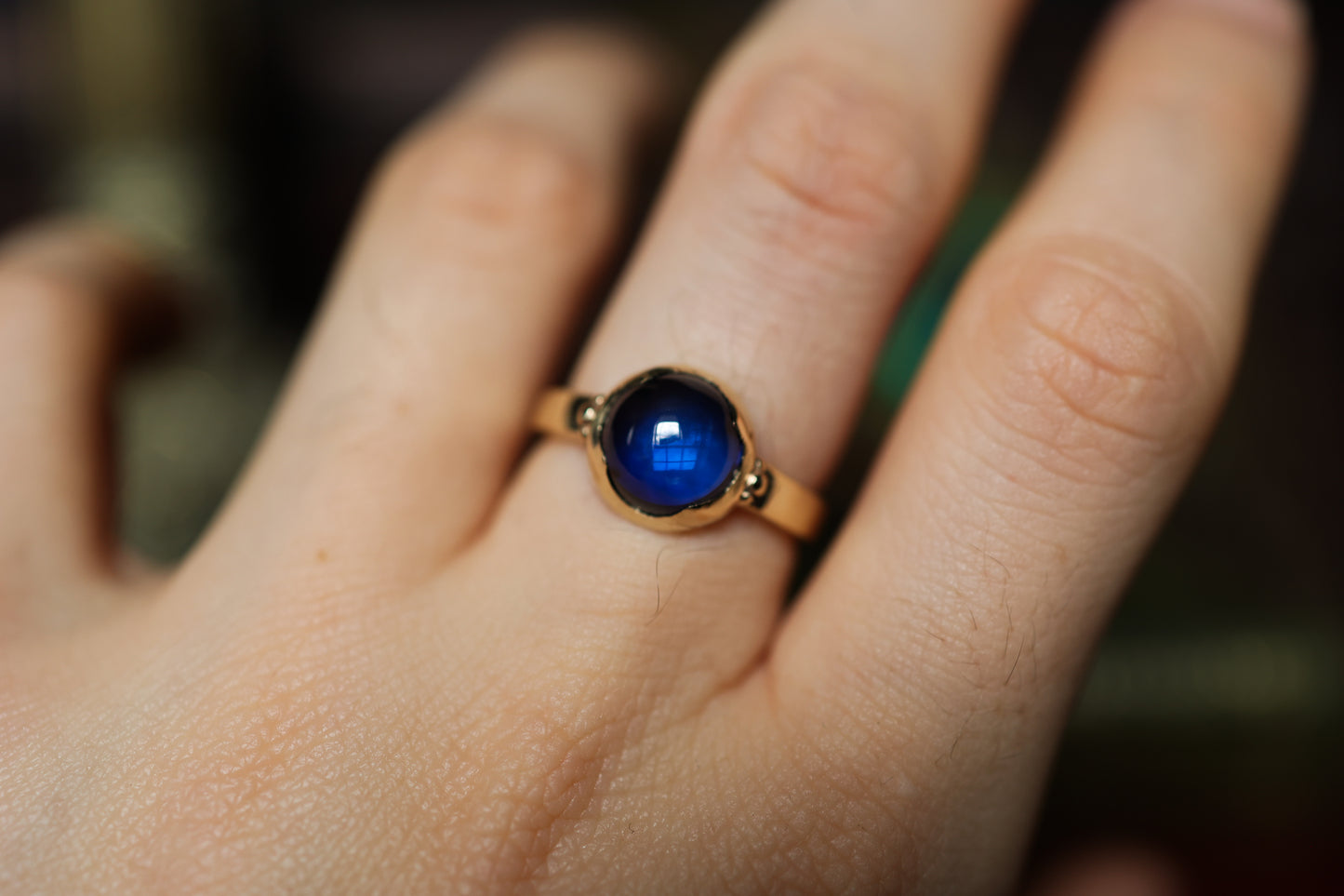 Tudor Ring - Gold & Lab Sapphire